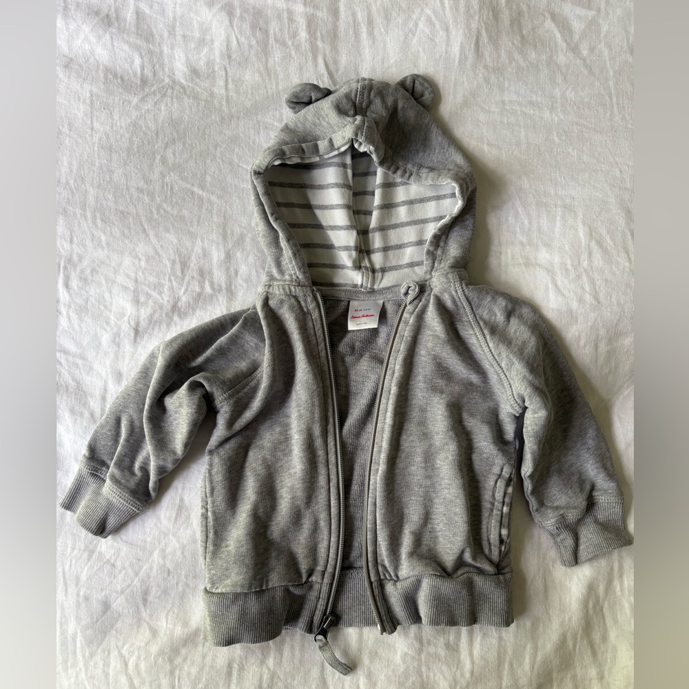 Hanna Andersson Gray Hoodie with Ears 2T